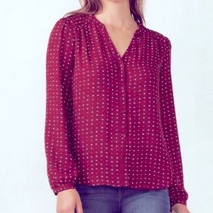 - Lauren Conrad Red Button Up Blouse